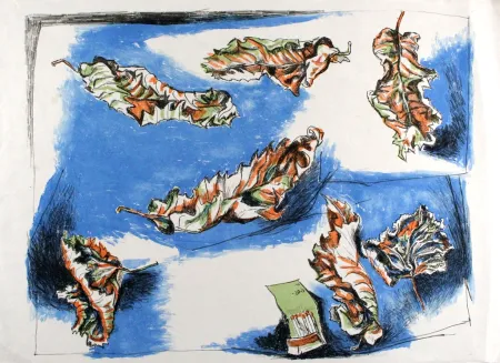 石版画 Guttuso - Foglie (Leaves)
