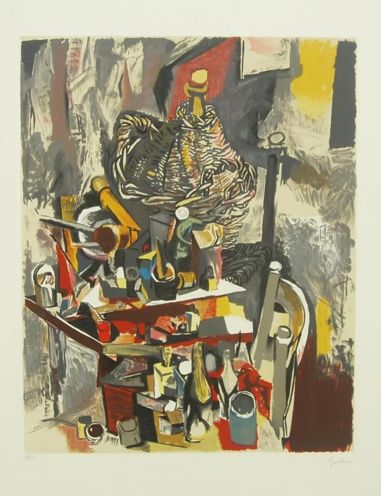 复数作品 Guttuso - INTERNO DELLO STUDIO CON DAMIGIANA