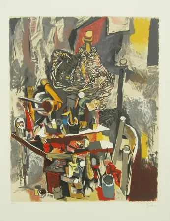 复数作品 Guttuso - INTERNO DELLO STUDIO CON DAMIGIANA