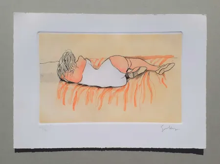 蚀刻飞尘法 Guttuso - Modella distesa