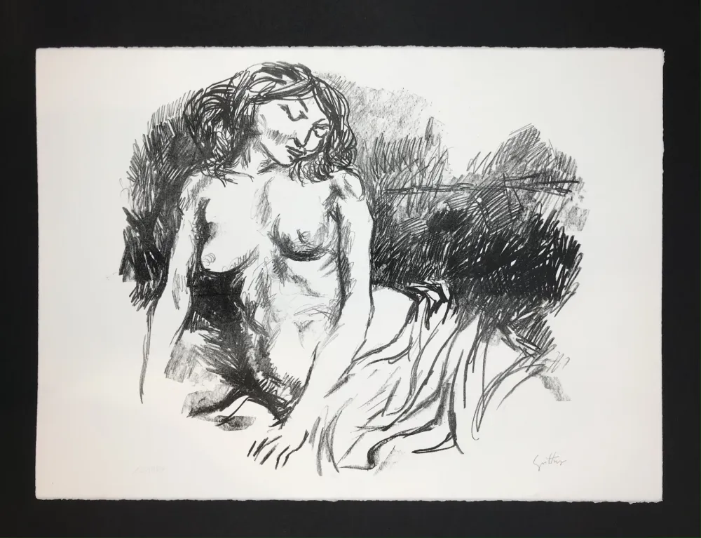 石版画 Guttuso - Nudo seduto