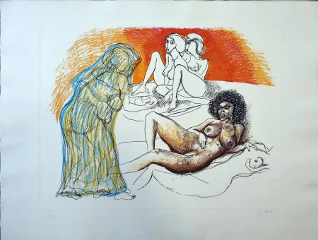 蚀刻版画 Guttuso - Zefis a Usbek