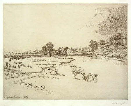 版画 Haden - Sawley Abbey