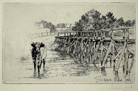 蚀刻版画 Haden - The Village Ford