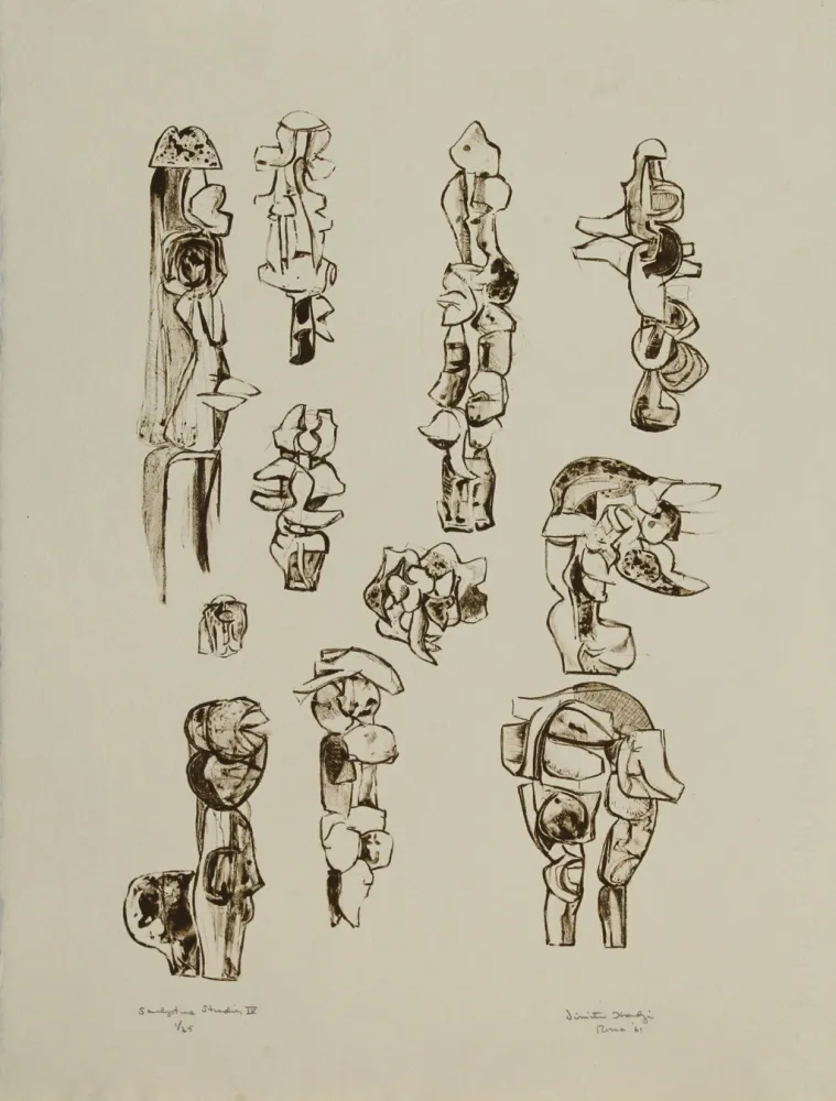 石版画 Hadzi - Sculpture Studies IV