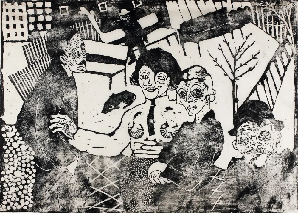 木刻 Hamerschlag - Im Hof (In the Courtyard)