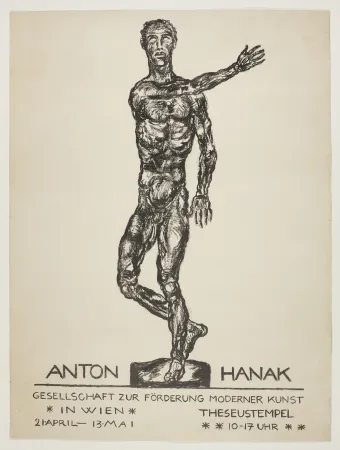 石版画 Hanak - Anton Hanak (Der brennende Mensch - The burning man)