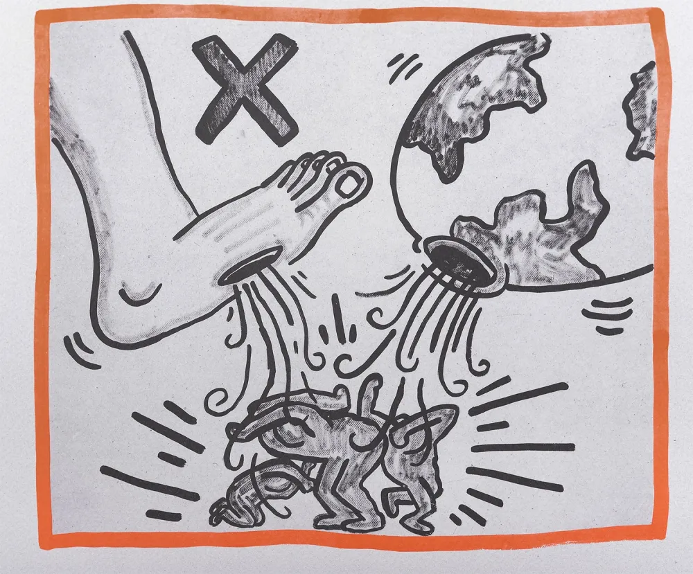 石版画 Haring - Against all Odds, 1990