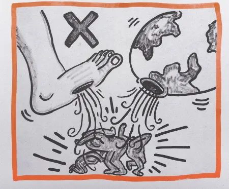 石版画 Haring - Against all Odds, 1990