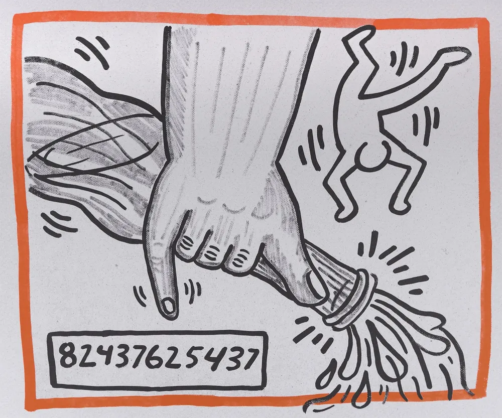 石版画 Haring - Against all Odds, 1990