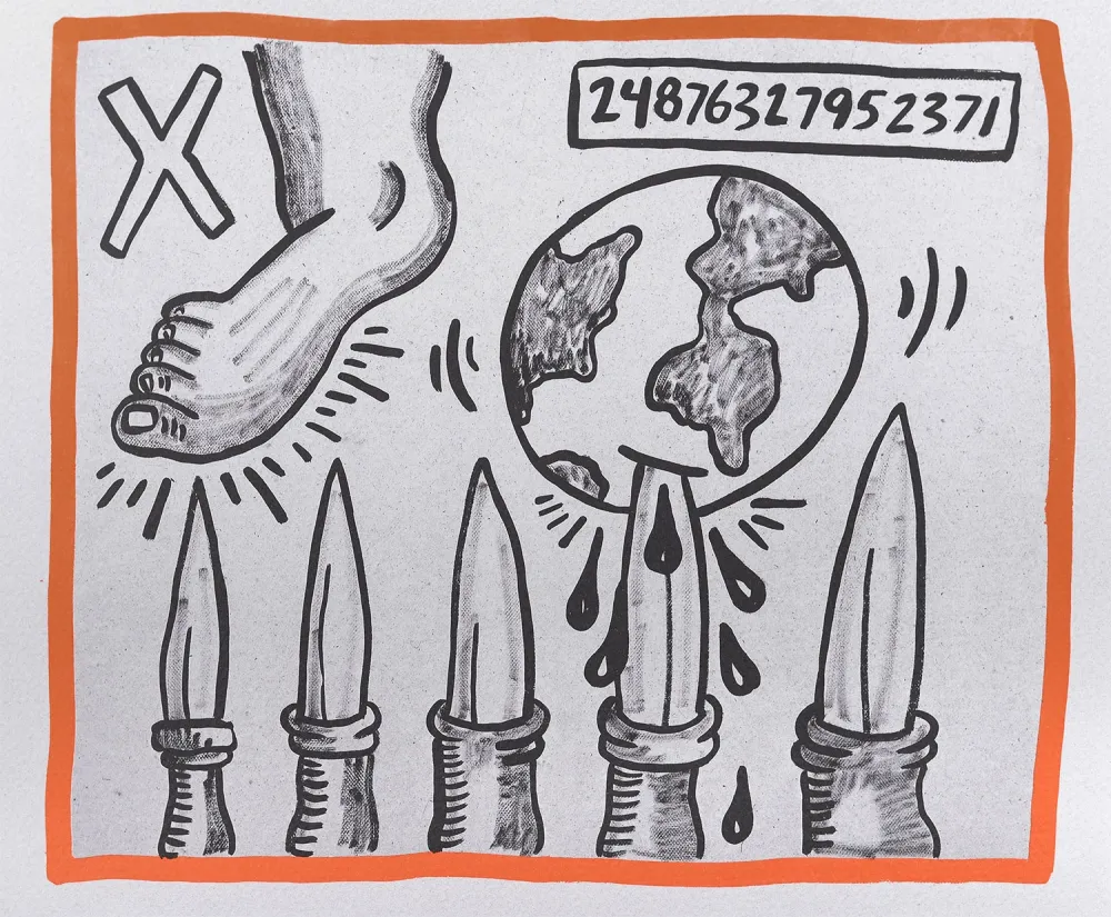 石版画 Haring - Against all Odds, 1990