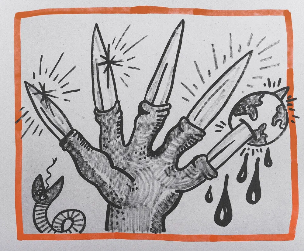 石版画 Haring - Against all Odds, 1990