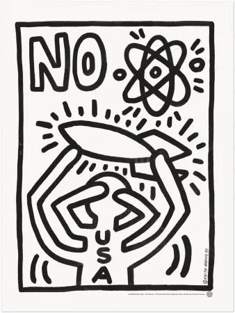 丝网印刷 Haring - Anti Missile Demo Poster