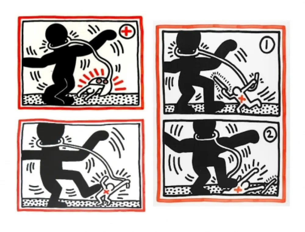 丝网印刷 Haring - Free South Africa Series, set of 3