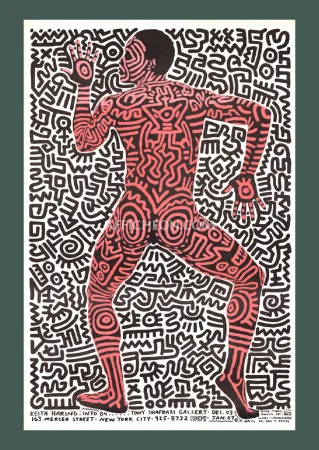 石版画 Haring - 'Into 84' 1983 Offset-lithograph