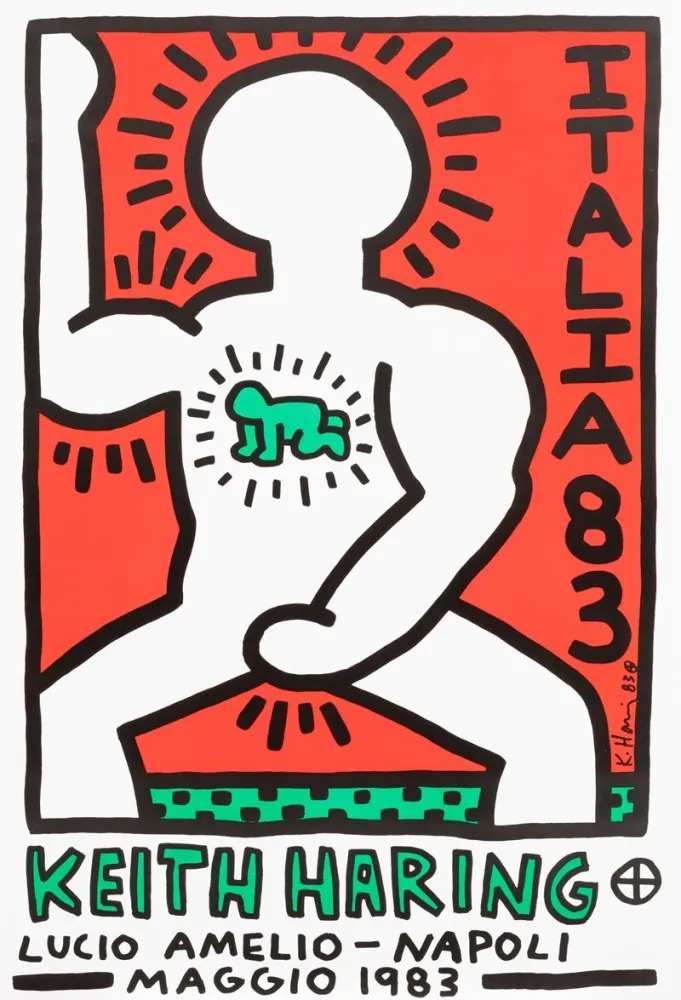 海报 Haring - Italia 1983. Lucio Amelio - Napoli Maggio