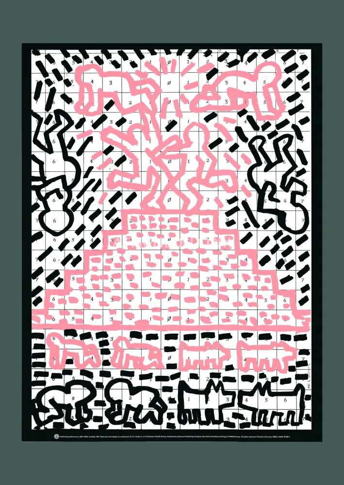 石版画 Haring - Keith Haring: 'Pyramid' 1993 Offset-lithograph