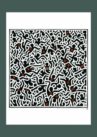 石版画 Haring - Keith Haring: 'Untitled (April 1985)' 1999 Offset-lithograph