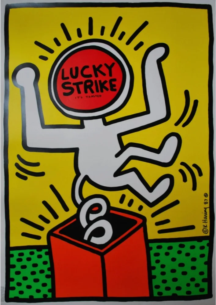 丝网印刷 Haring - Lucky Strike, 1987