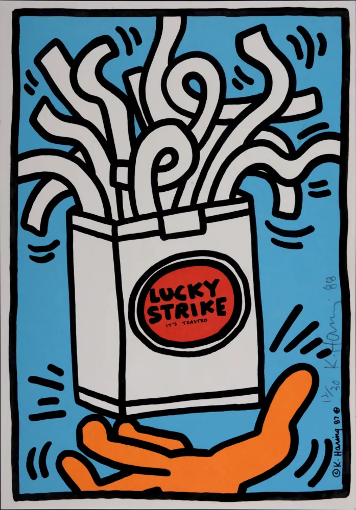 丝网印刷 Haring - Lucky Strike, 1987  Hand signed, Edition of 30 