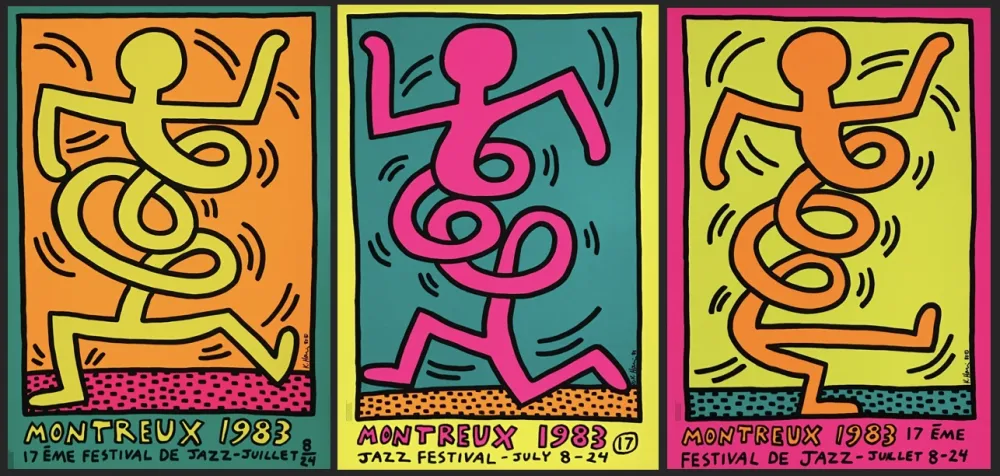 丝网印刷 Haring - Montreux Jazz Festival (3 Silkscreen Posters)