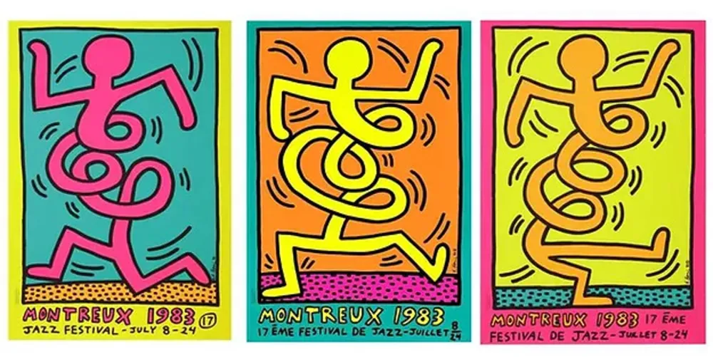 丝网印刷 Haring - Montreux Jazz Festival: Three Prints