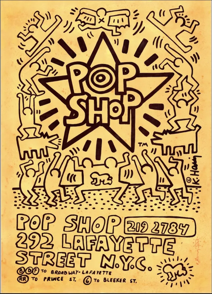 无技术 Haring - Original Illustration for Pop Shop Poster III