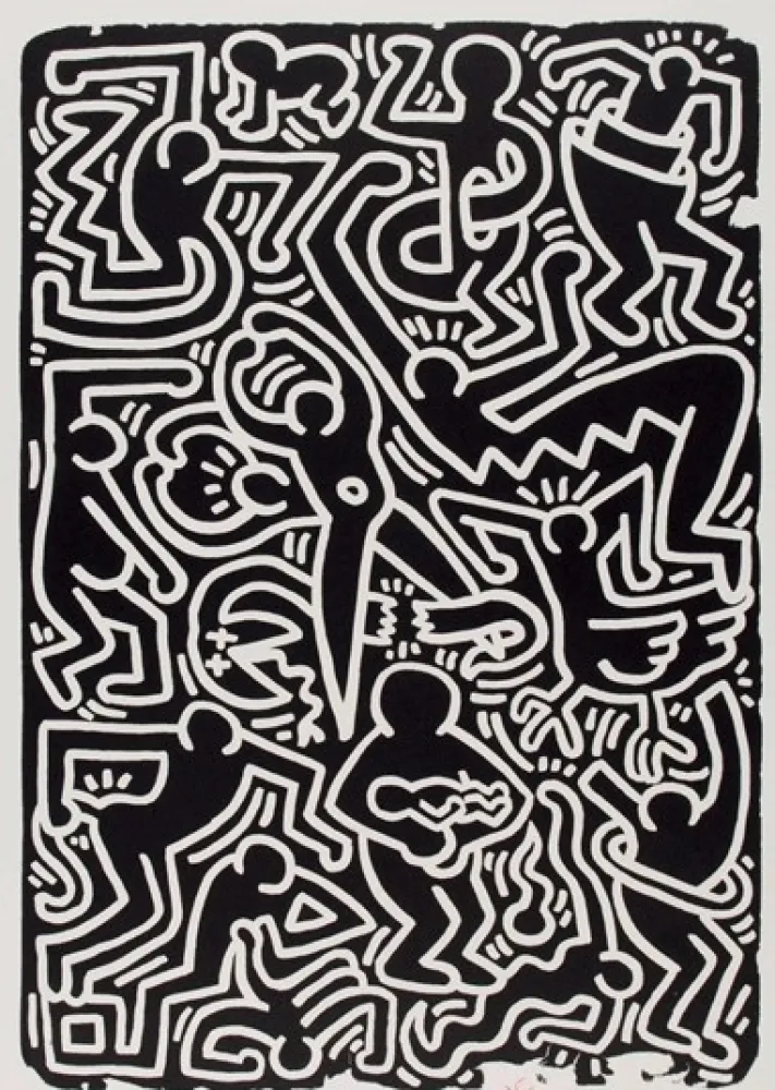 石版画 Haring - Stones 5, from 5 works: stones.