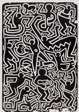 石版画 Haring - Stones 5, from 5 works: stones.