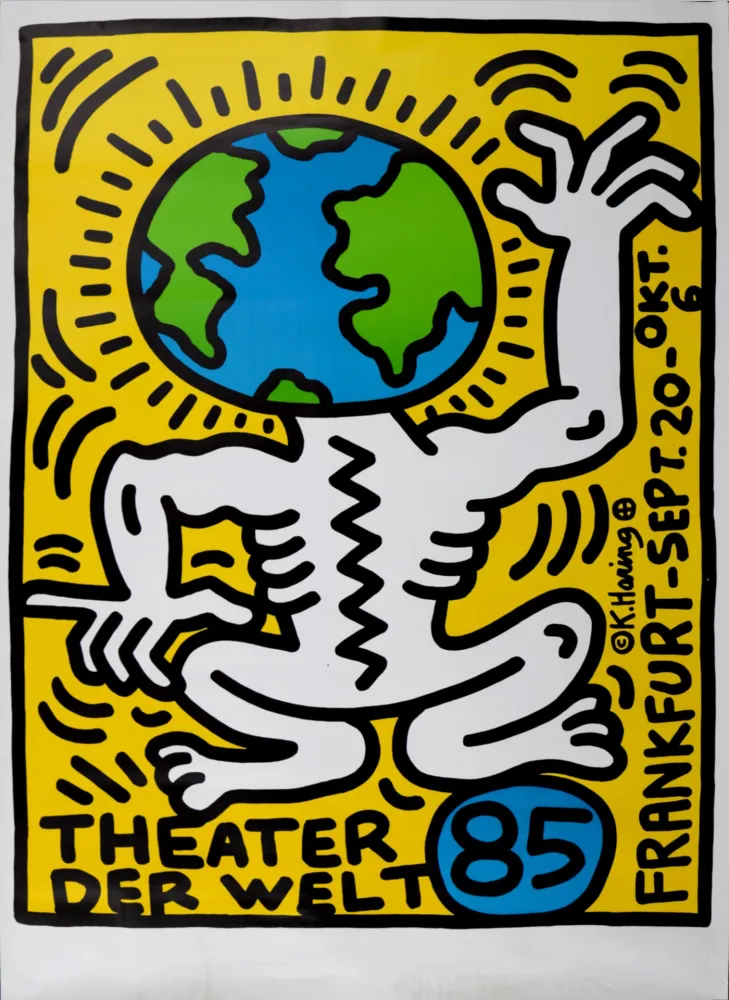 丝网印刷 Haring - Theater der Welt, 1985