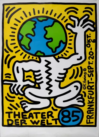 丝网印刷 Haring - Theater der Welt, 1985