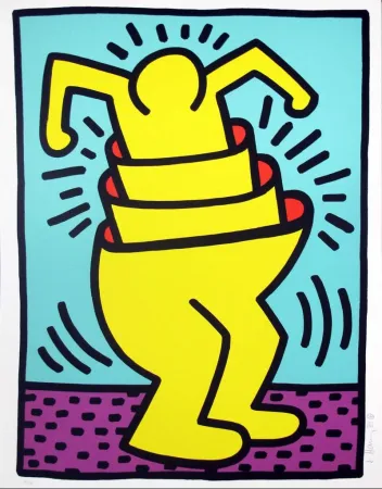 丝网印刷 Haring - Untitled (Cup Man)