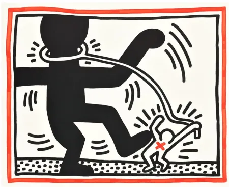 石版画 Haring - Untitled (Free South Africa #2)