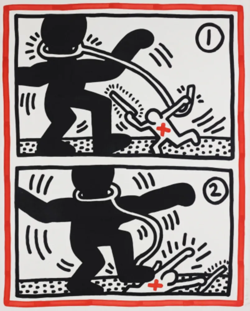 石版画 Haring - Untitled (from Free South Africa)