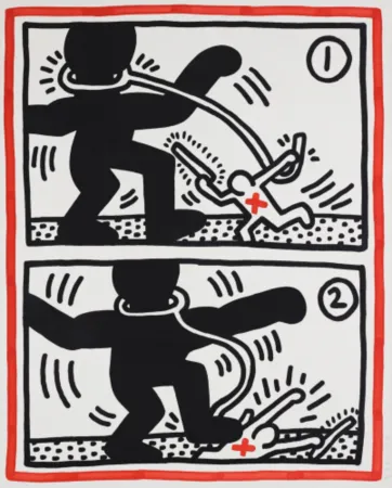 石版画 Haring - Untitled (from Free South Africa)