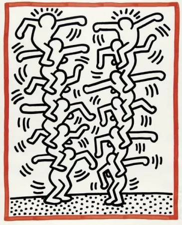 石版画 Haring - Untitled, from 