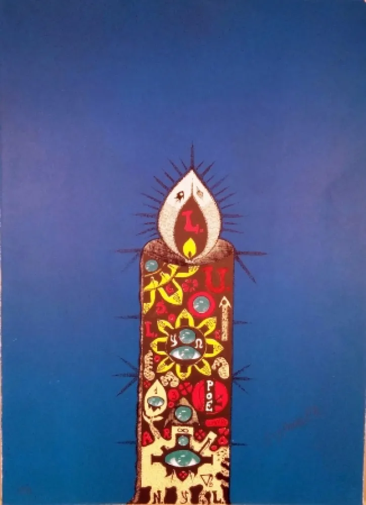 石版画 Harloff - La bougie