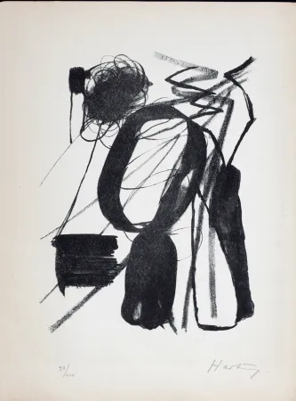 石版画 Hartung - Composition, 1946 - Hand-signed