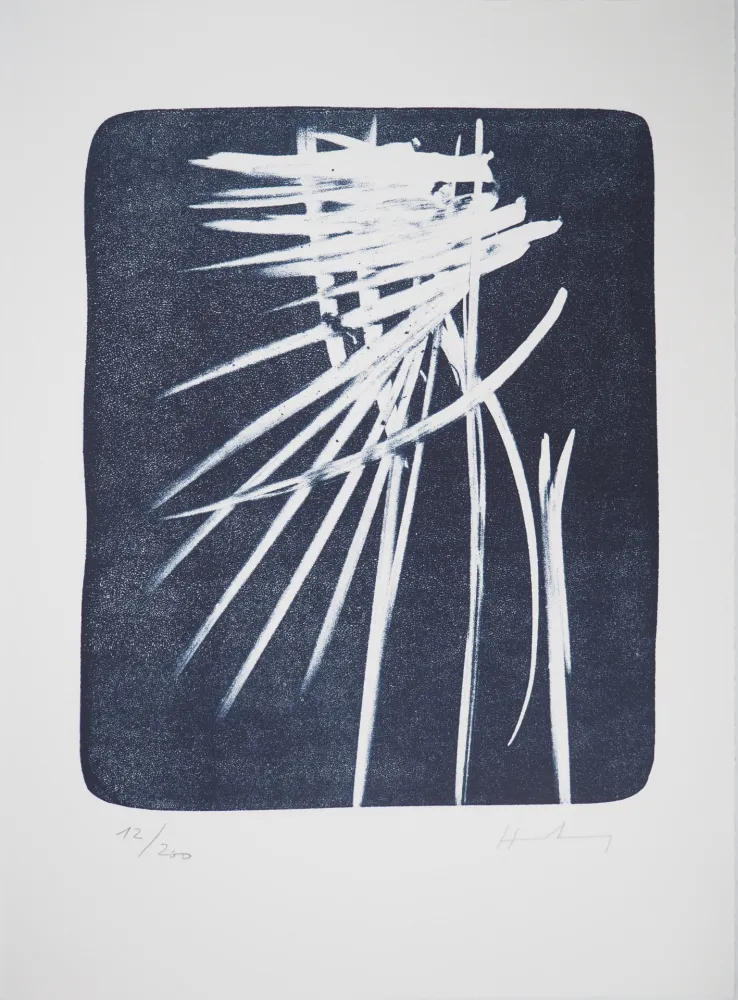 石版画 Hartung - Eclair dans le cie