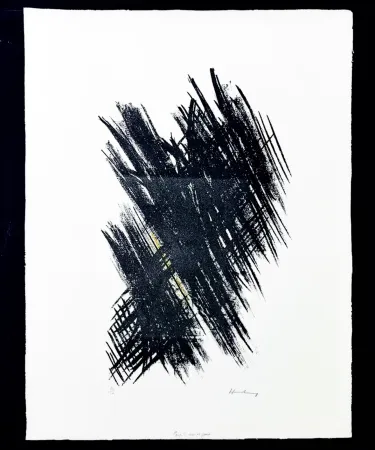 无技术 Hartung - Hans Hartung (1904 - 1989) - L 13 - autograph on BFK Rives paper - 1957