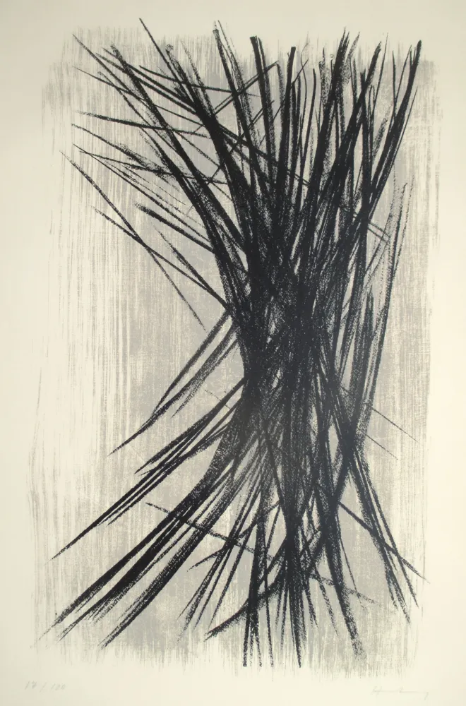 石版画 Hartung - L 10, Schwarz, Grau