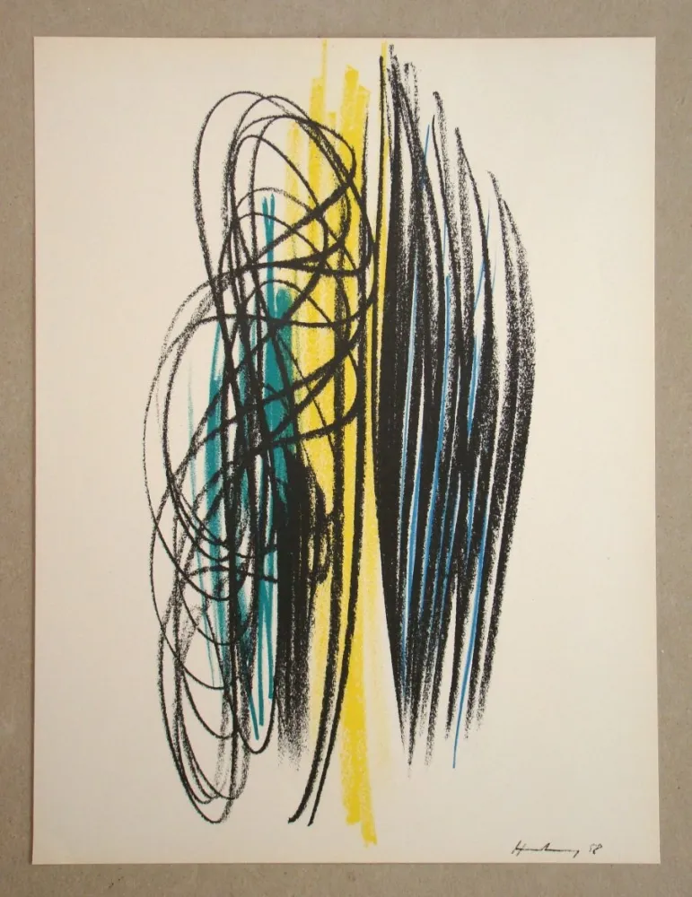 石版画 Hartung - Pastel P. 1958 - 35
