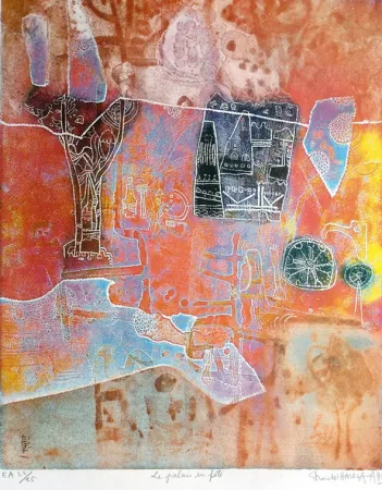 版画 Hasegawa - Le Palais en Fête 