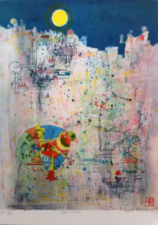 石版画 Hasegawa - Pleine Lune 