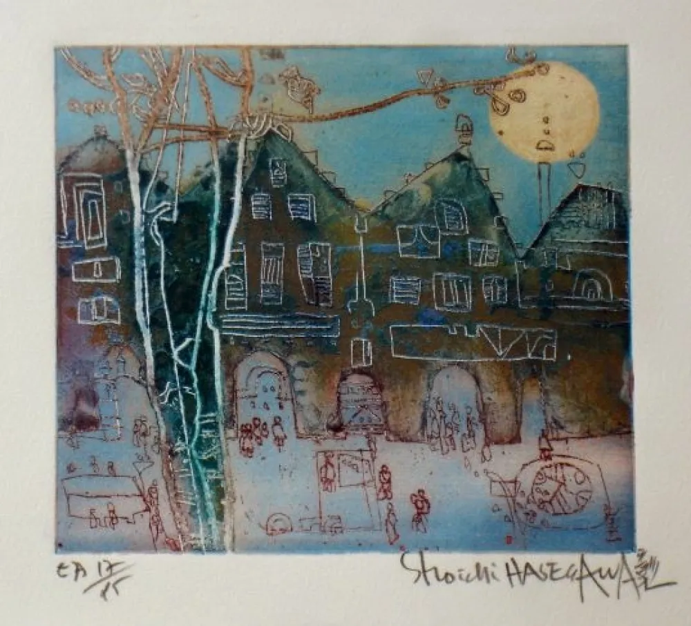 版画 Hasegawa - Regard sur Frankfort 
