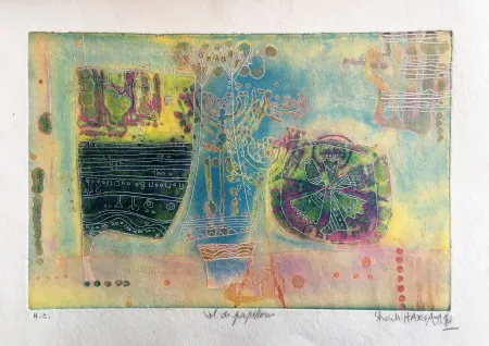 版画 Hasegawa - Vol de Papillon 