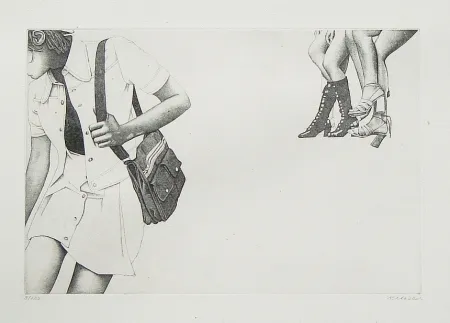 蚀刻版画 Häsler - Titre inconnu