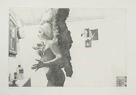 蚀刻版画 Häsler - Titre inconnu