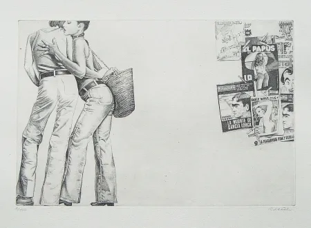 蚀刻版画 Häsler - Titre inconnu