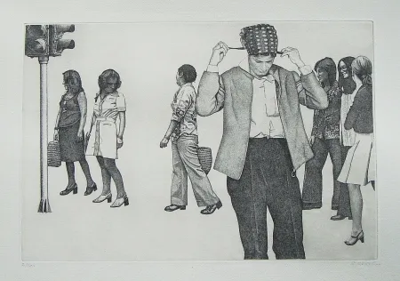 蚀刻版画 Häsler - Titre inconnu